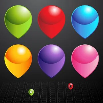 Mapping pin set Stock Illustration