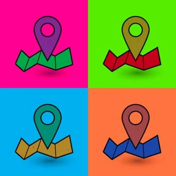 Mapping pins icon Stock Illustration