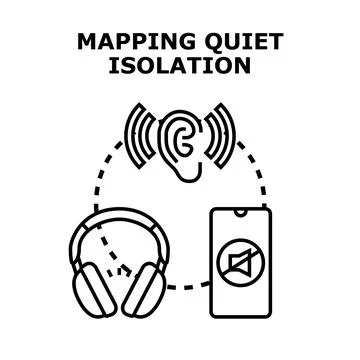 Mapping quiet isolation in a digital environment Stock Illustration