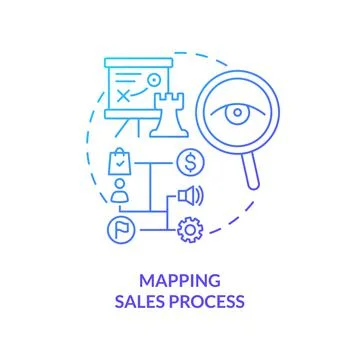 Mapping sales process blue gradient concept icon イラスト素材
