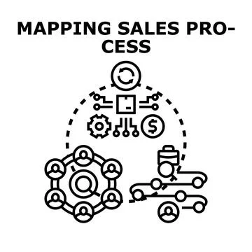 Mapping sales process development strategy Stock Illustration