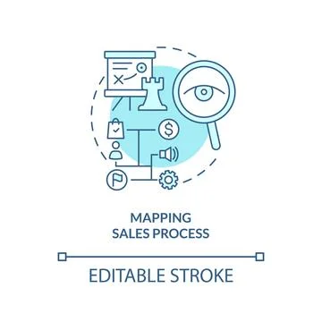 Mapping sales process turquoise concept icon イラスト素材
