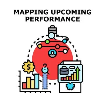 Mapping upcoming performance strategy development process Illustrazione stock