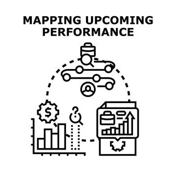 Mapping upcoming performance strategy development process Stock Illustration