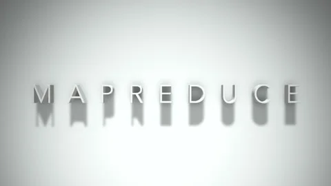 MapReduce 3D title animation with shadows on a white background Stock Footage 296707736