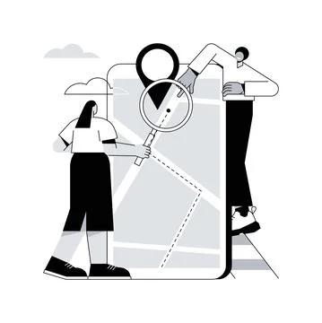 Maps abstract concept vector illustration. Stock Illustration