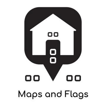Maps and Flags icon isolated on white background Free Stock Illustration