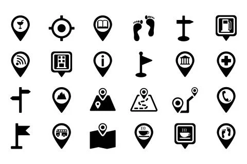 Maps And Navigation Icons Collection Stock Illustration