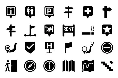 Maps And Navigation Vector Icons Set Stock Illustration