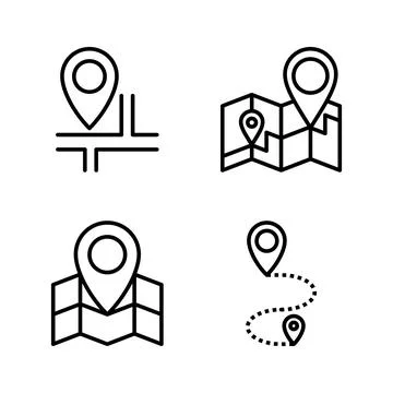 Maps and pin icon vector. location sign and symbol. geo locate, pointer icon. Stock Illustration