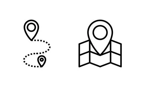 Maps and pin icon vector. location sign and symbol. geo locate, pointer icon. Stock Illustration