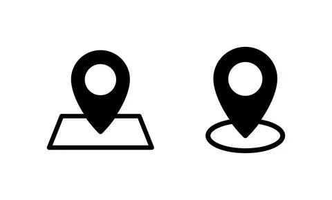 Maps and pin icon vector. location sign and symbol. geo locate, pointer icon. Stock Illustration