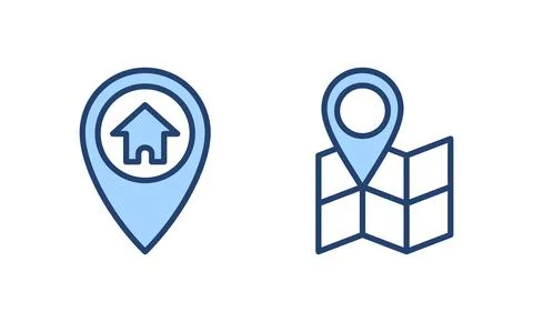 Maps and pin icon vector. location sign and symbol. geo locate, pointer icon. Stock Illustration