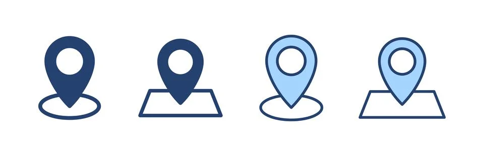 Maps and pin icon vector. location sign and symbol. geo locate, pointer icon. Stock Illustration