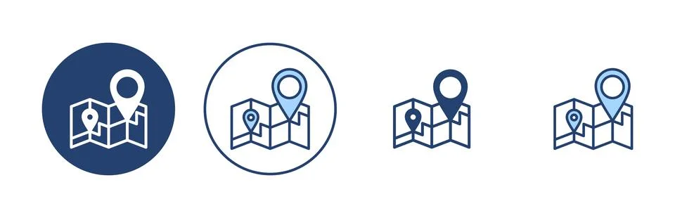 Maps and pin icon vector. location sign and symbol. geo locate, pointer icon. Stock Illustration