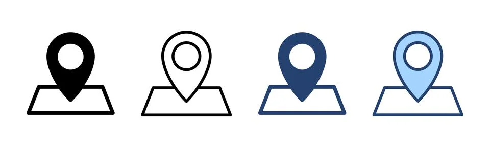 Maps and pin icon vector. location sign and symbol. geo locate, pointer icon. Stock Illustration