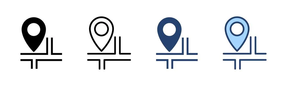 Maps and pin icon vector. location sign and symbol. geo locate, pointer icon. Stock Illustration