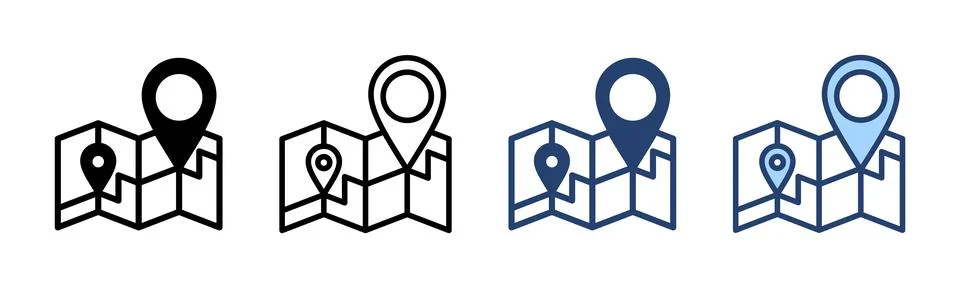 Maps and pin icon vector. location sign and symbol. geo locate, pointer icon. Stock Illustration