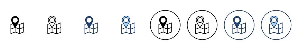 Maps and pin icon vector. location sign and symbol. geo locate, pointer icon. Stock Illustration