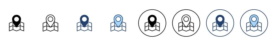 Maps and pin icon vector. location sign and symbol. geo locate, pointer icon. Stock Illustration