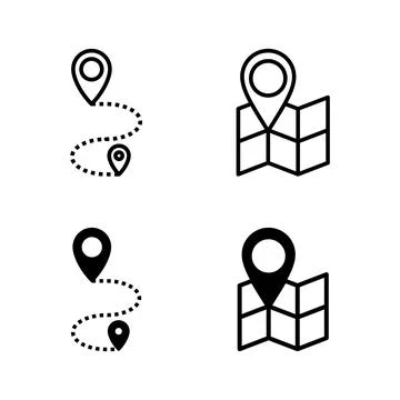 Maps and pin icons vector. location sign and symbol. geo locate, pointer icon Stock Illustration