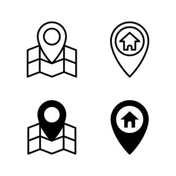Maps and pin icons vector. location sign and symbol. geo locate, pointer icon Stock Illustration