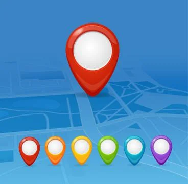 Maps and Pin Navigation. Vector Stock Illustration