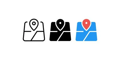 Maps and pins. Vector icon design. Stock Illustration