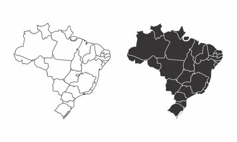 Maps of Brazil Ilustração Stock