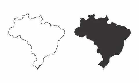 Maps of the Brazil Stock Illustration