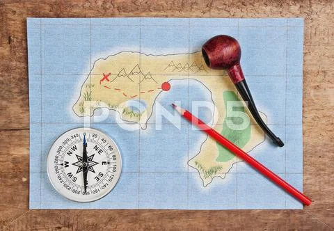 Maps of the coral islands Stock Photos