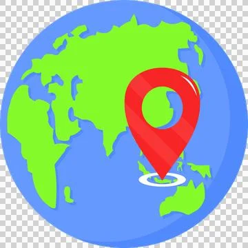 Maps icon inside earth Stock Illustration