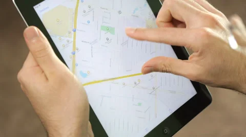 Maps On ipad Tablet Device Stock Footage 33782971