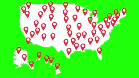 Maps location usa location animation maps greenscreen Stock Footage 243906422