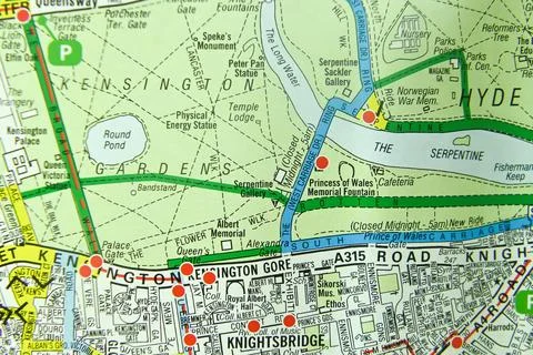 Maps macro view of Kensington Stock Photos