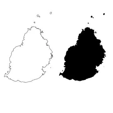 Maps of Mauritius on white background. Mauritius map sign. outline. Stock Illustration