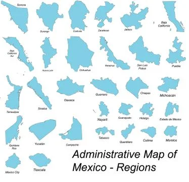 Maps of mexican areas Stock Illustration