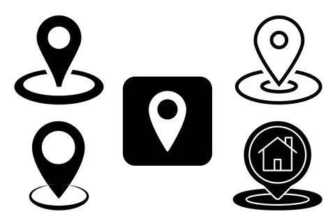 Maps pin. Location map icon. sign white background set vector Stock Illustration