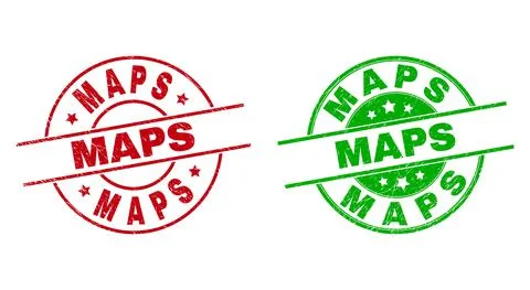 MAPS Round Badges Using Rubber Texture イラスト素材