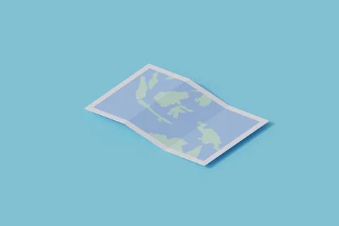 Maps single isolated object. 3d render illustration イラスト素材