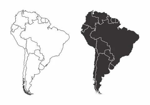 Maps of the South America Stock Illustration