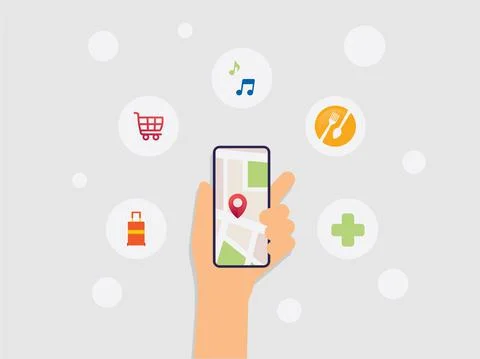 Maps Technology Background. Icon. Phone Stock Illustration