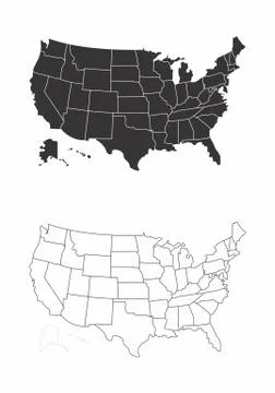Maps of the USA Ilustração Stock