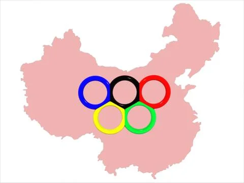 Map&amp;symbol of Olympic games Stock Illustration