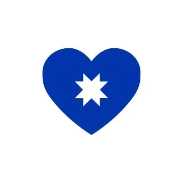 Mapuche banner heart with star, vector color illustration Stock Illustration