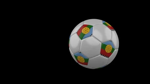 Mapuche flag on flying soccer ball on tr... | Stock Video | Pond5