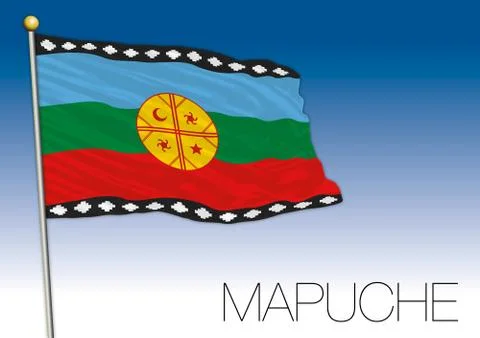 Mapuche regional flag, indigenous population of Chile, emblem Illustrazione stock