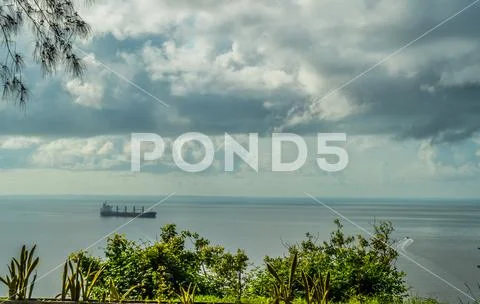 Maputo seascape under blue sky and Indian Ocean in Mozambique Stock Photos
