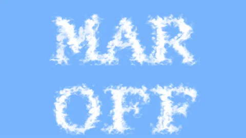 Mar Off cloud text effect sky isolated background Stock Footage 139637878