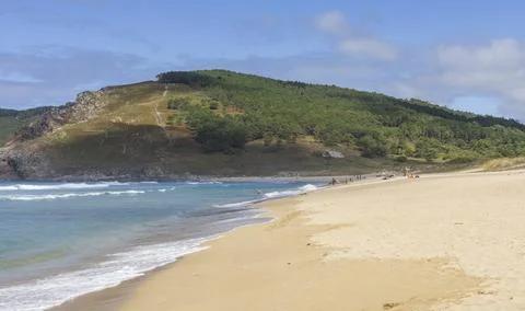 Mar de Fora Beach during the summer, a landmark in the Atlantic coast of Spain. Foto stock